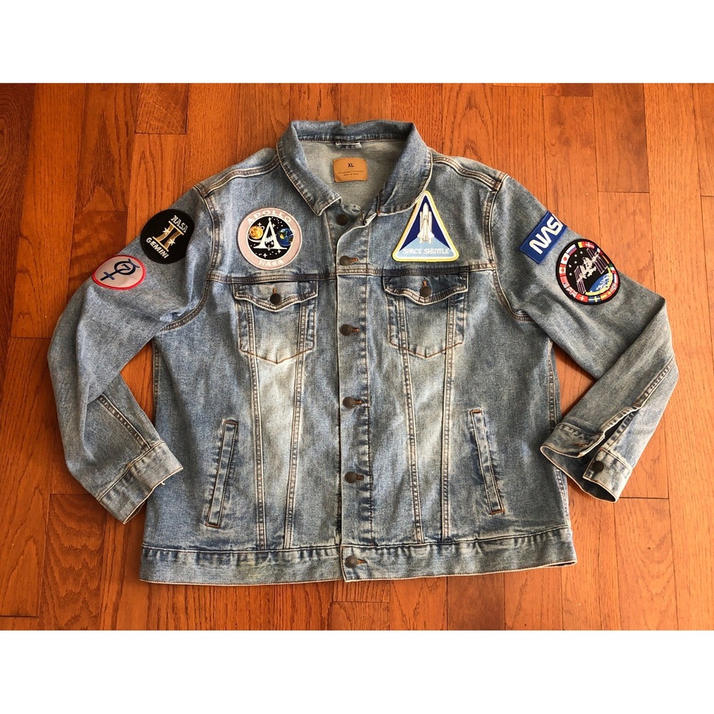 NASA Shuttle Flight Denim Jacket Patches (7)  Men's Large